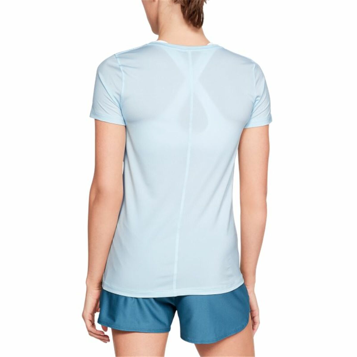 Dames-T-Shirt met Korte Mouwen Under Armour HeatGear Licht Blauw
