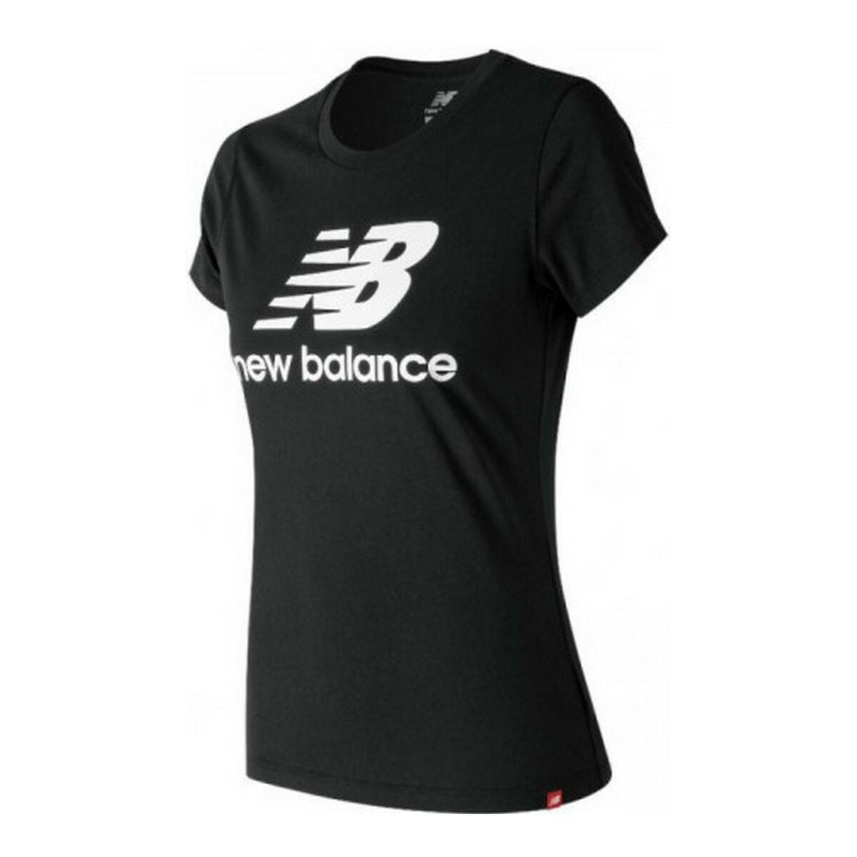 Dames-T-Shirt met Korte Mouwen New Balance Essentials Zwart