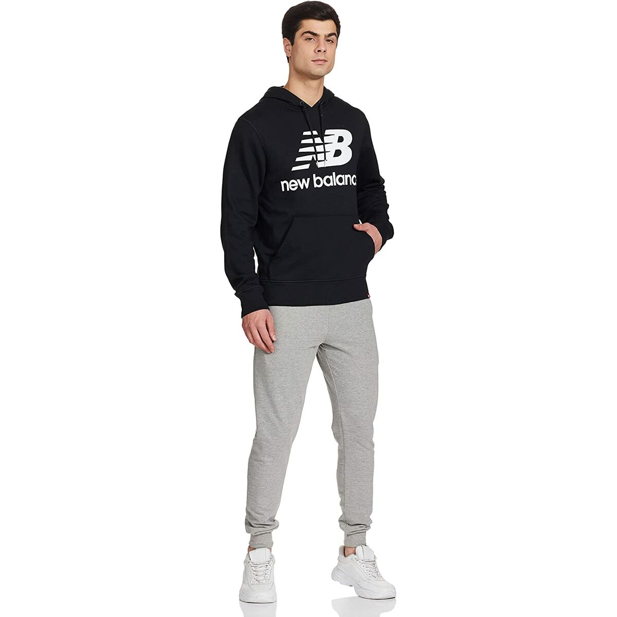 Herenhoodie ESSE ST LOGO POHO New Balance MT03558 Zwart