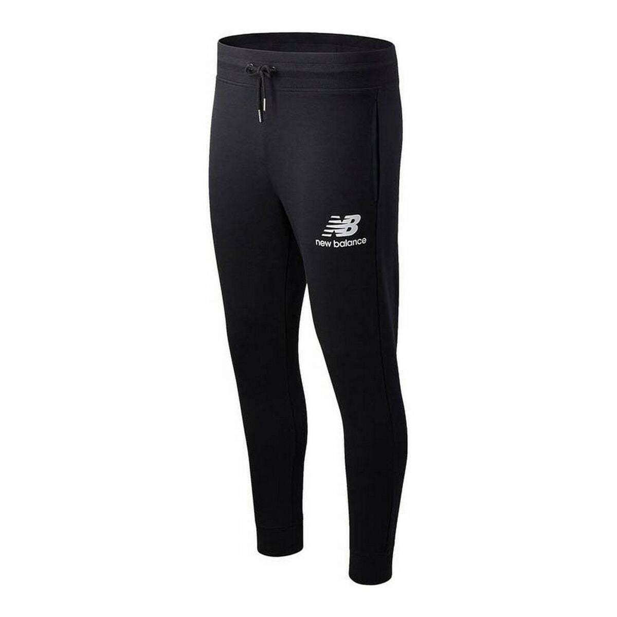 Lange sportbroek New Balance Essential Stack Logo Zwart Uniseks