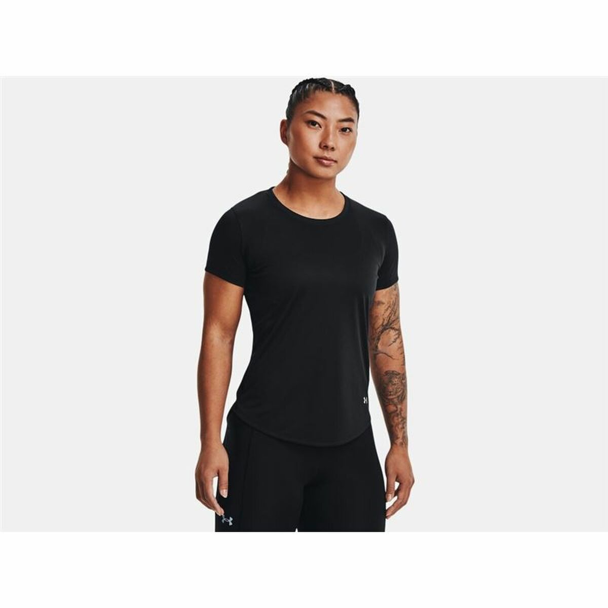 Dames-T-Shirt met Korte Mouwen Under Armour Stride Zwart