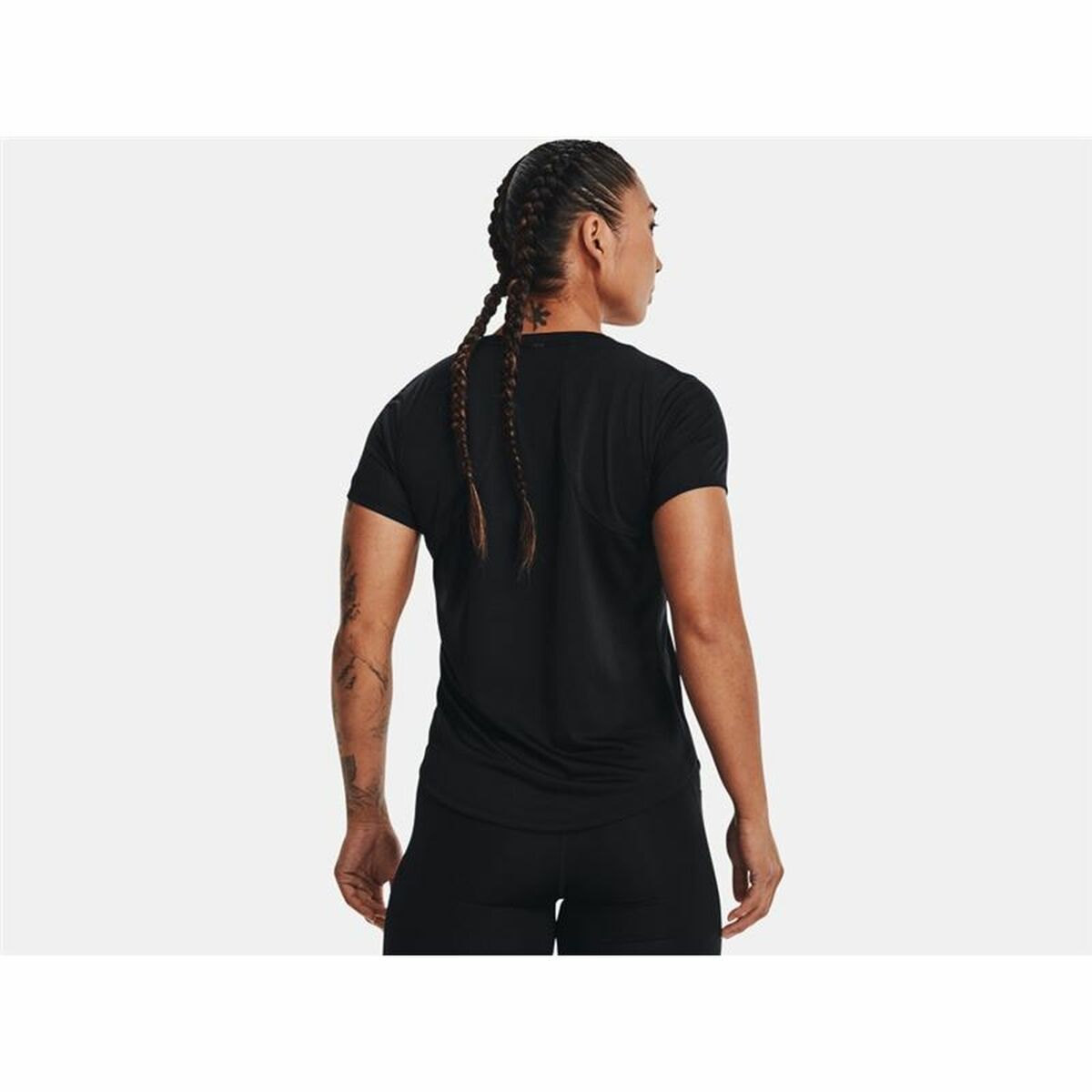 Dames-T-Shirt met Korte Mouwen Under Armour Stride Zwart