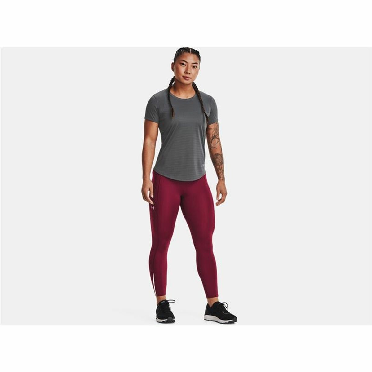 Dames-T-Shirt met Korte Mouwen Under Armour Stride Grijs