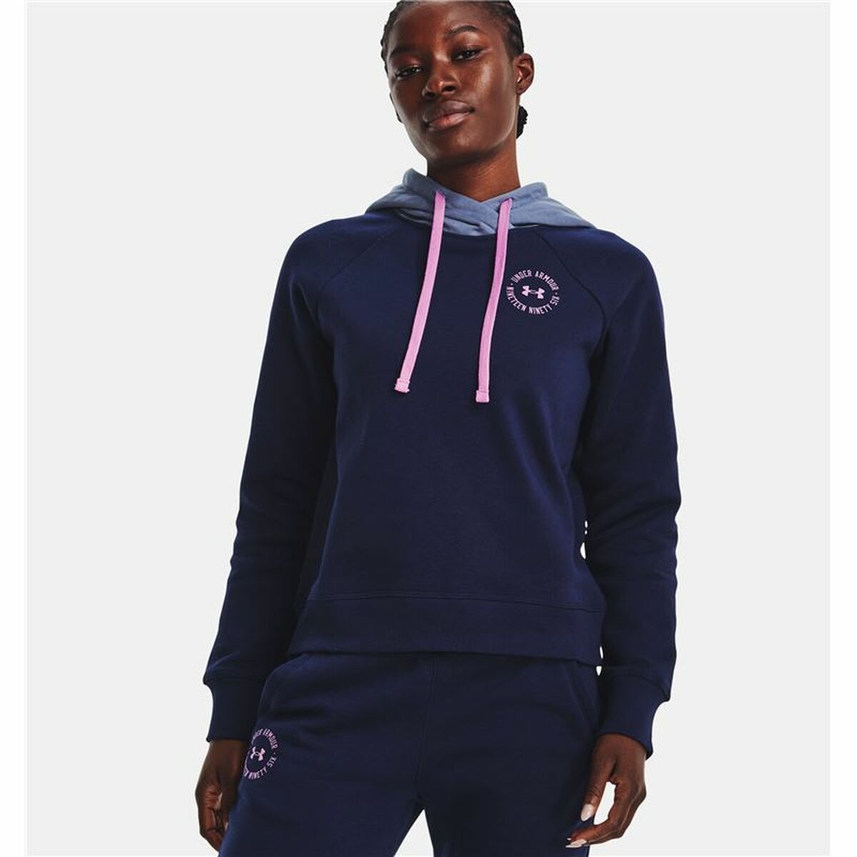 Dameshoodie Under Armour Rival Fleece Marineblauw