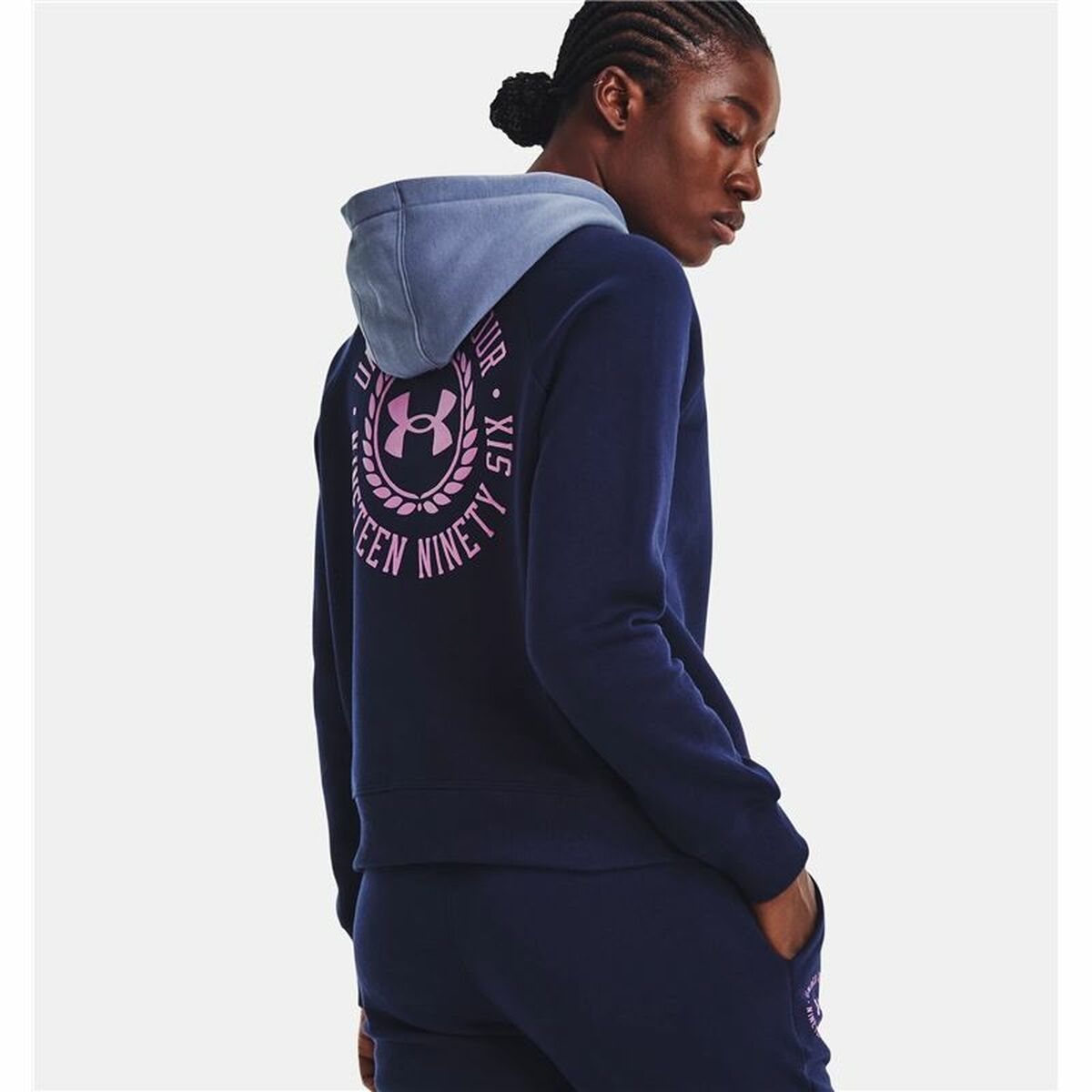 Dameshoodie Under Armour Rival Fleece Marineblauw
