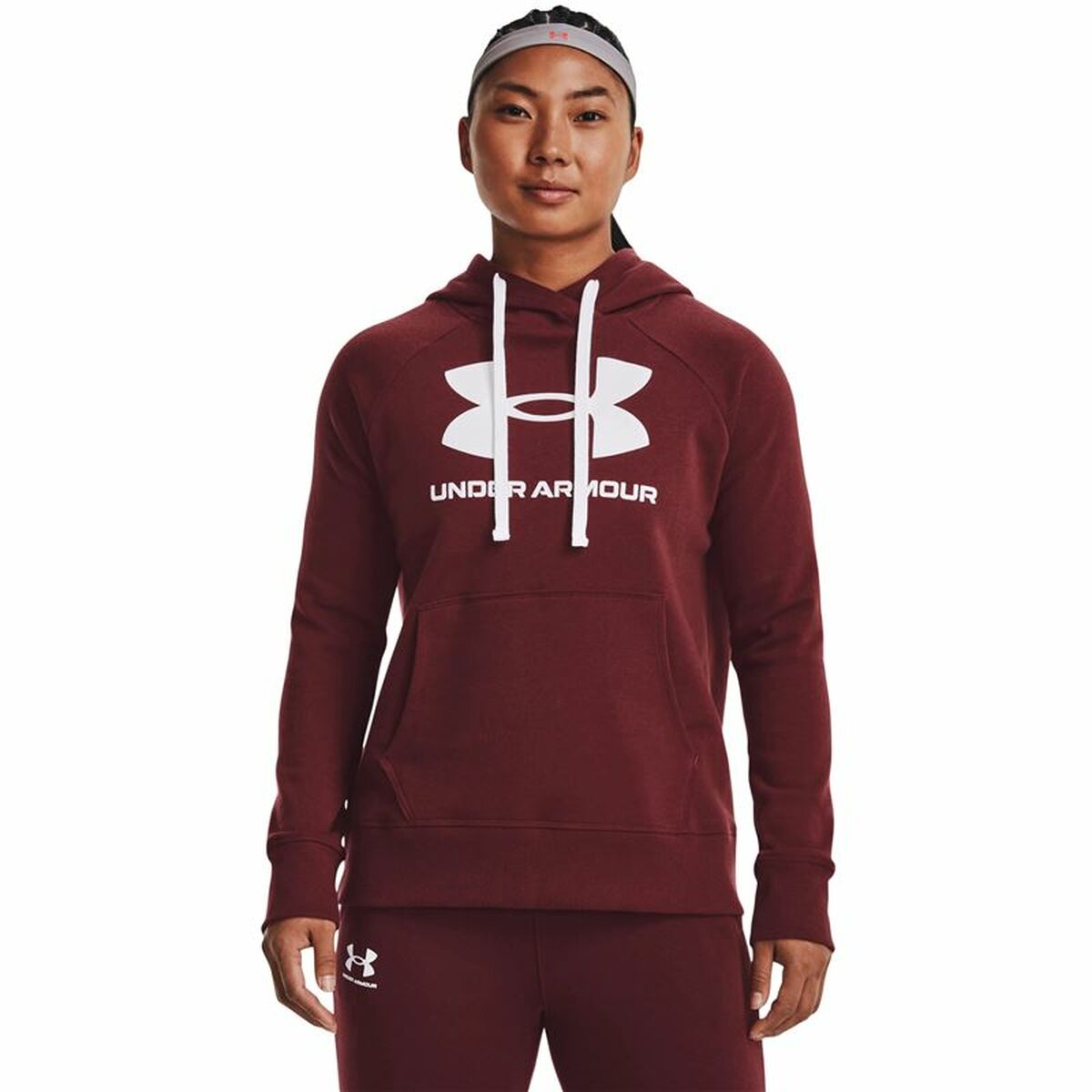 Dameshoodie Under Armour Rival Fleece Kastanjebruin