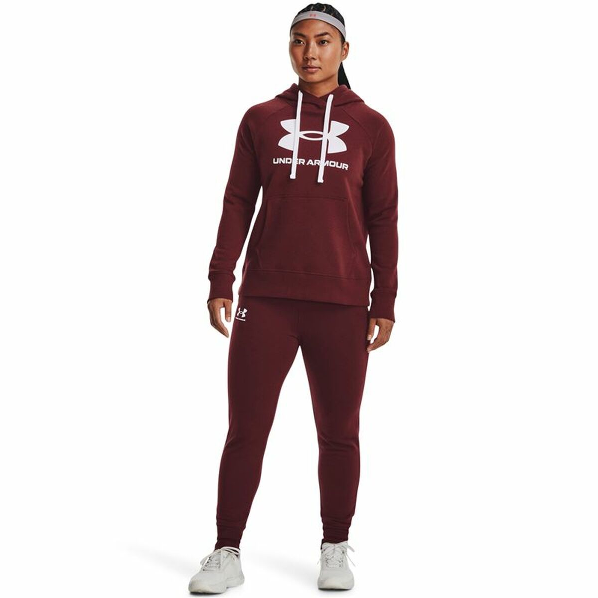 Dameshoodie Under Armour Rival Fleece Kastanjebruin