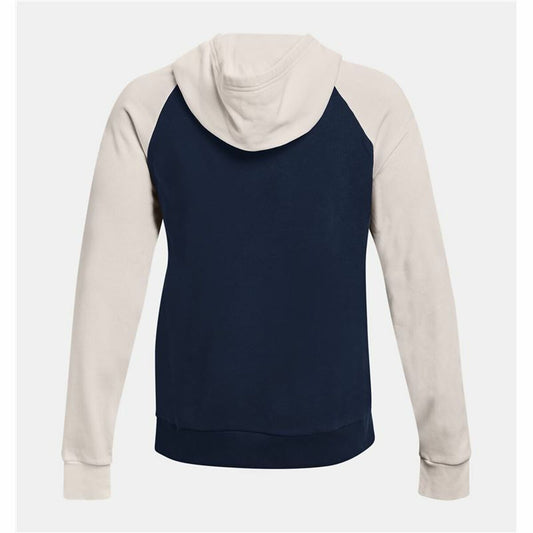 Herenhoodie Under Armour Wordmark Colorblock Marineblauw