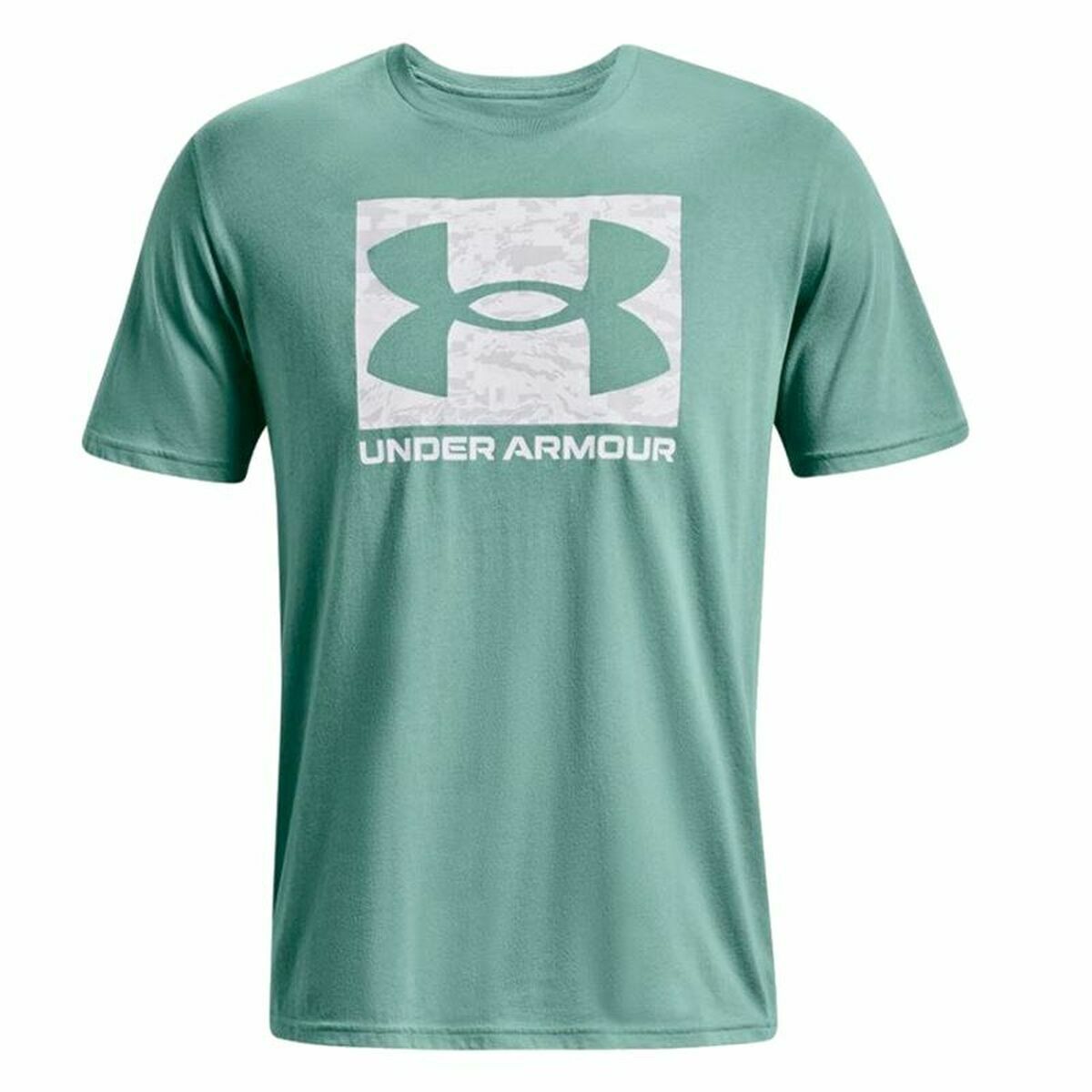 Heren-T-Shirt met Korte Mouwen Under Armour Camo Boxed Logo Aquamarijn Mannen