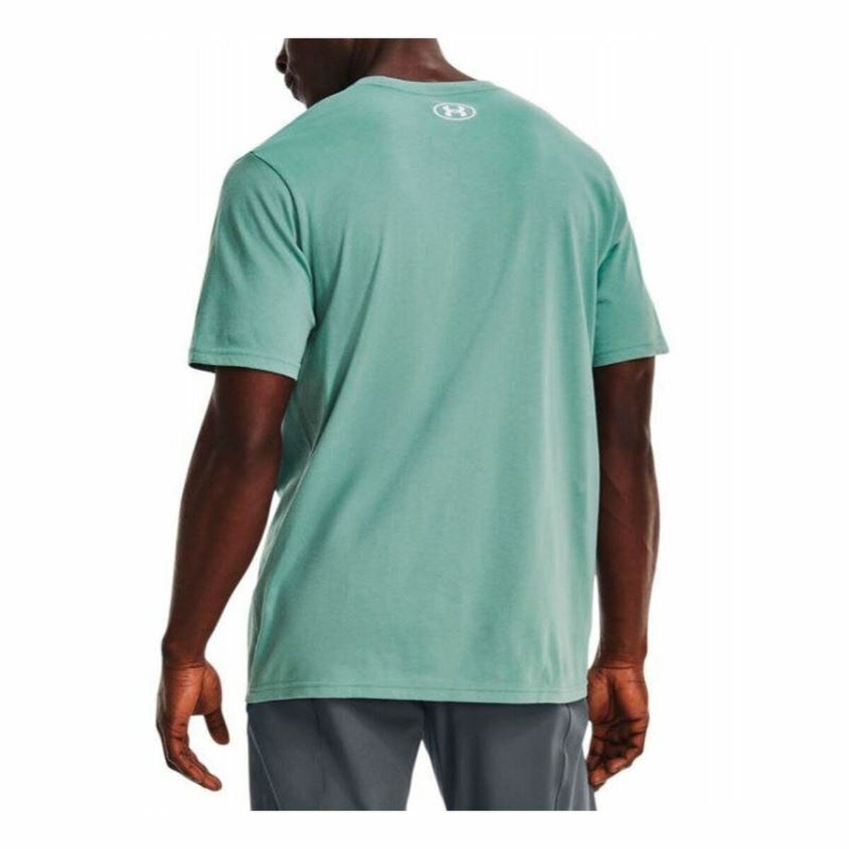 Heren-T-Shirt met Korte Mouwen Under Armour Camo Boxed Logo Aquamarijn Mannen