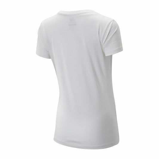 Dames-T-Shirt met Korte Mouwen New Balance Wit