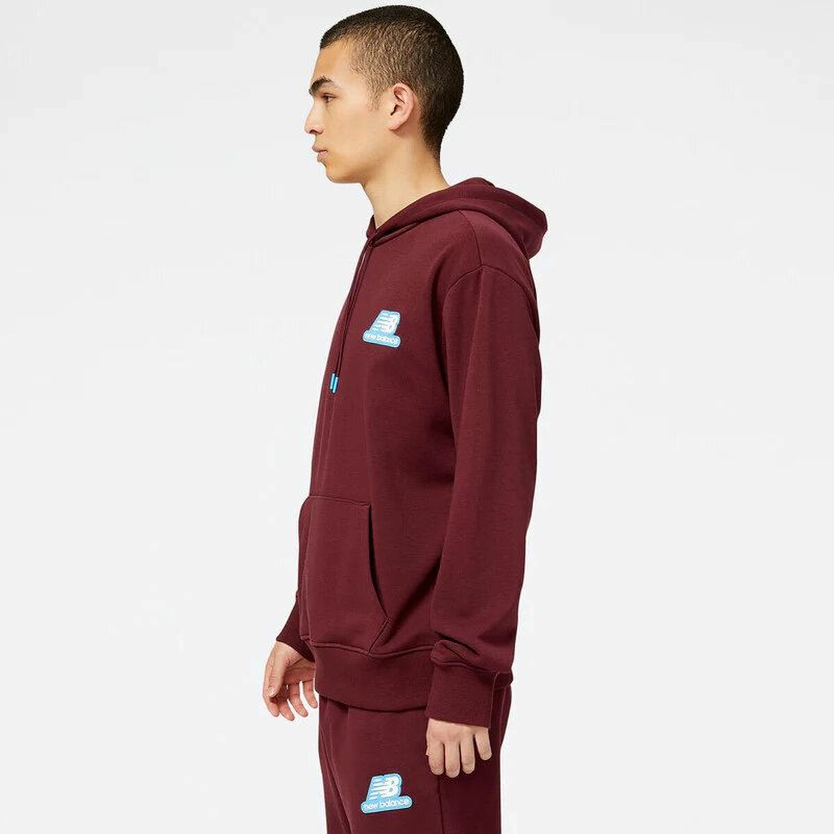 Herenhoodie New Balance Essentials Stacked Rubber Kastanjebruin