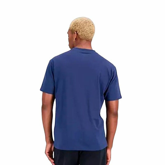 Heren-T-Shirt met Korte Mouwen New Balance Essentials Stacked Logo Blauw