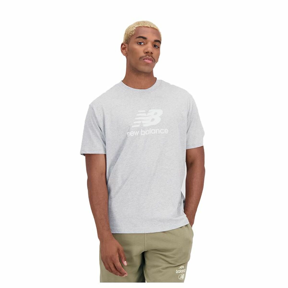 Heren-T-Shirt met Korte Mouwen New Balance Essentials Grijs