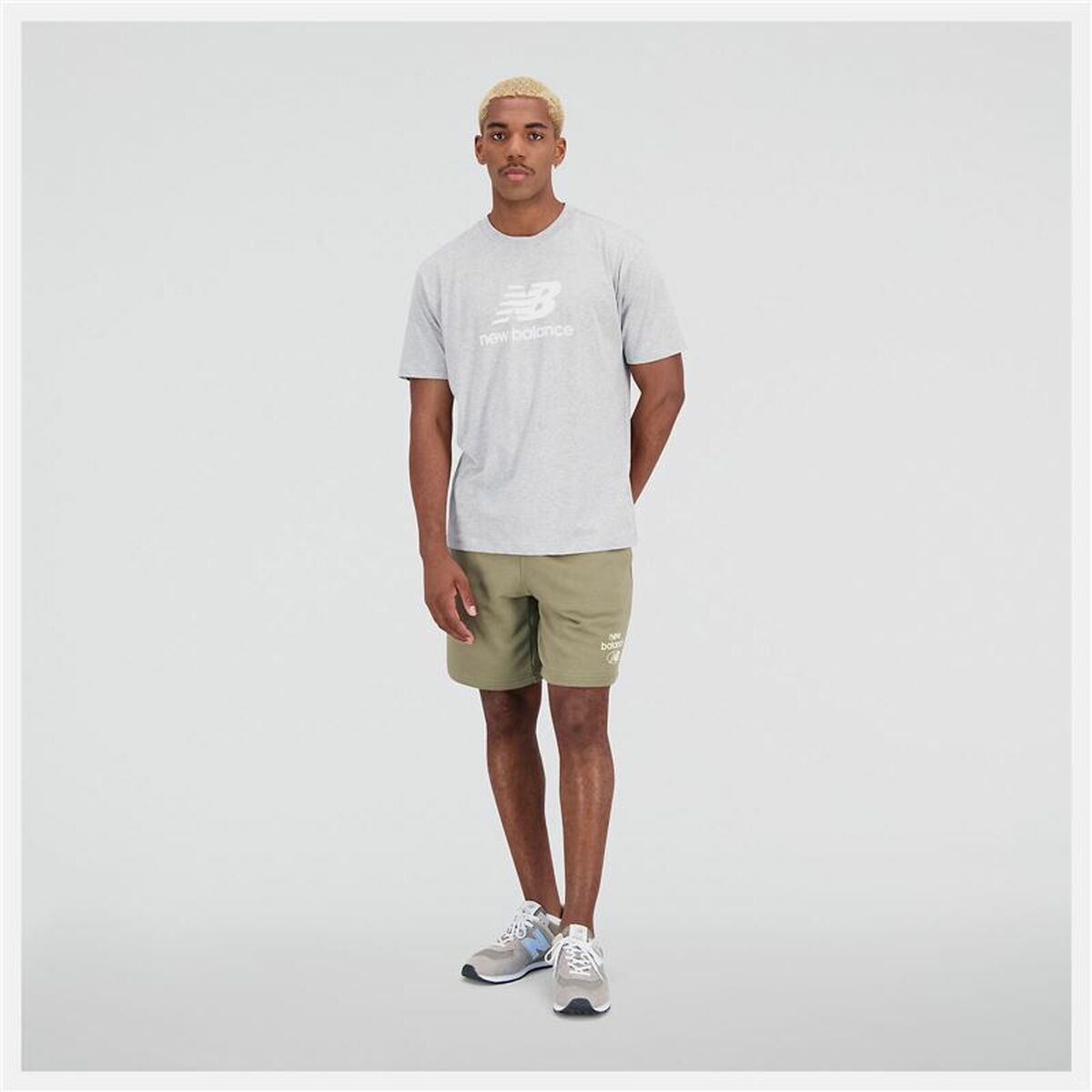 Heren-T-Shirt met Korte Mouwen New Balance Essentials Grijs