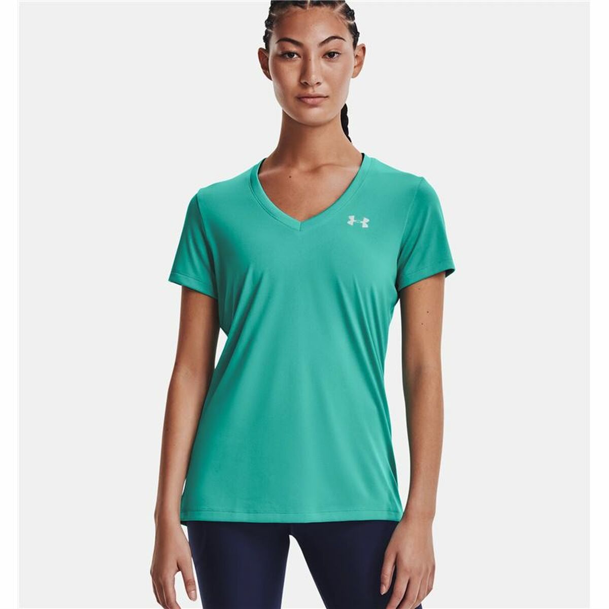 Dames-T-Shirt met Korte Mouwen Under Armour Tech SSV Solid Aquamarijn