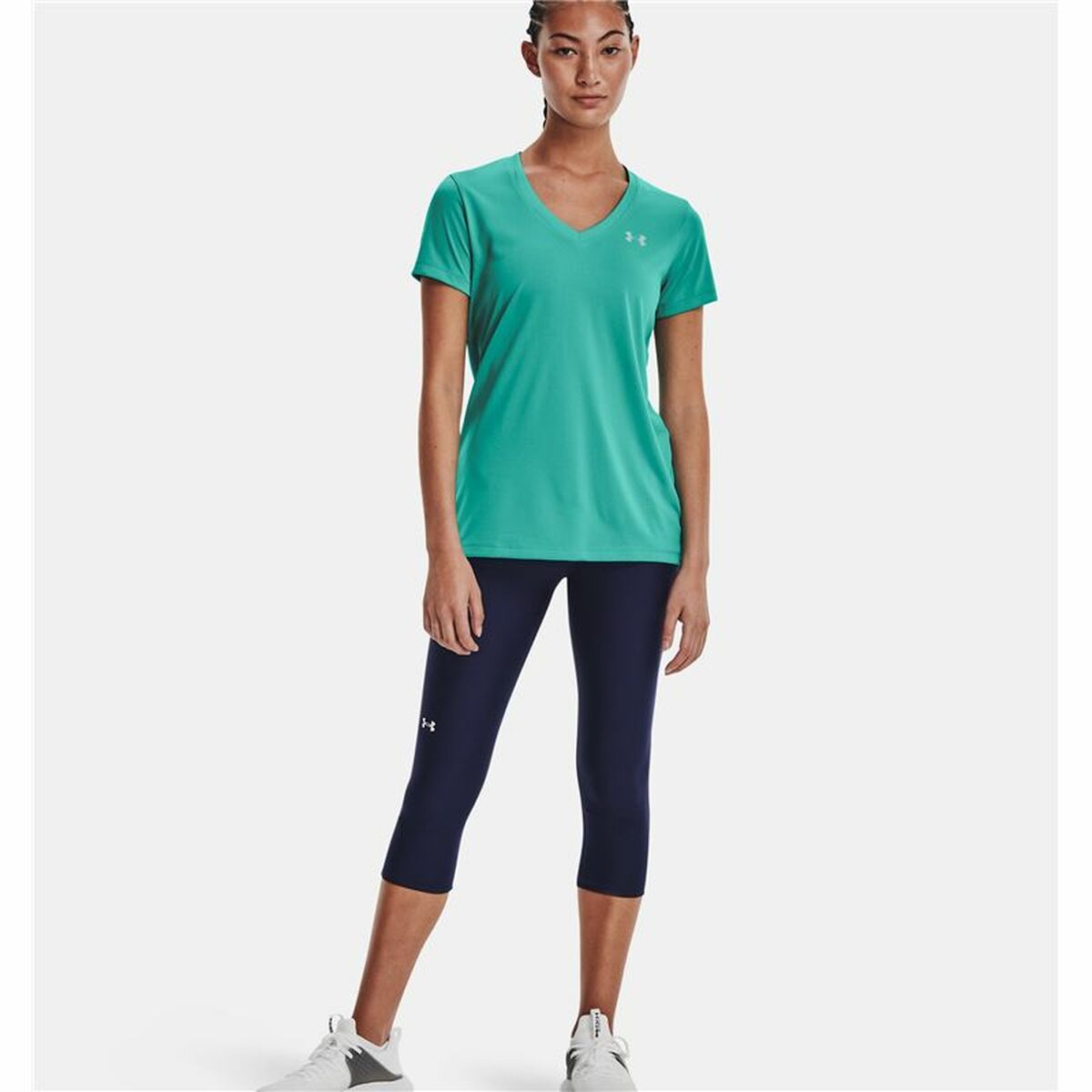 Dames-T-Shirt met Korte Mouwen Under Armour Tech SSV Solid Aquamarijn