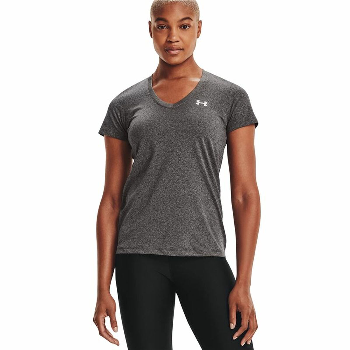 Dames-T-Shirt met Korte Mouwen Under Armour Tech SSV Grijs