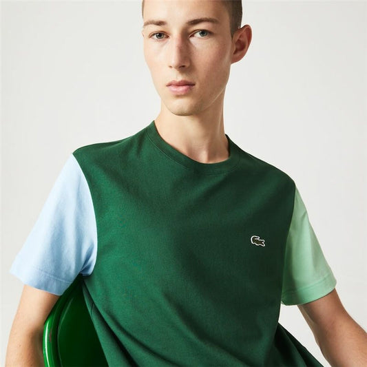 Heren-T-Shirt met Korte Mouwen Lacoste Tee-Shirt Groen