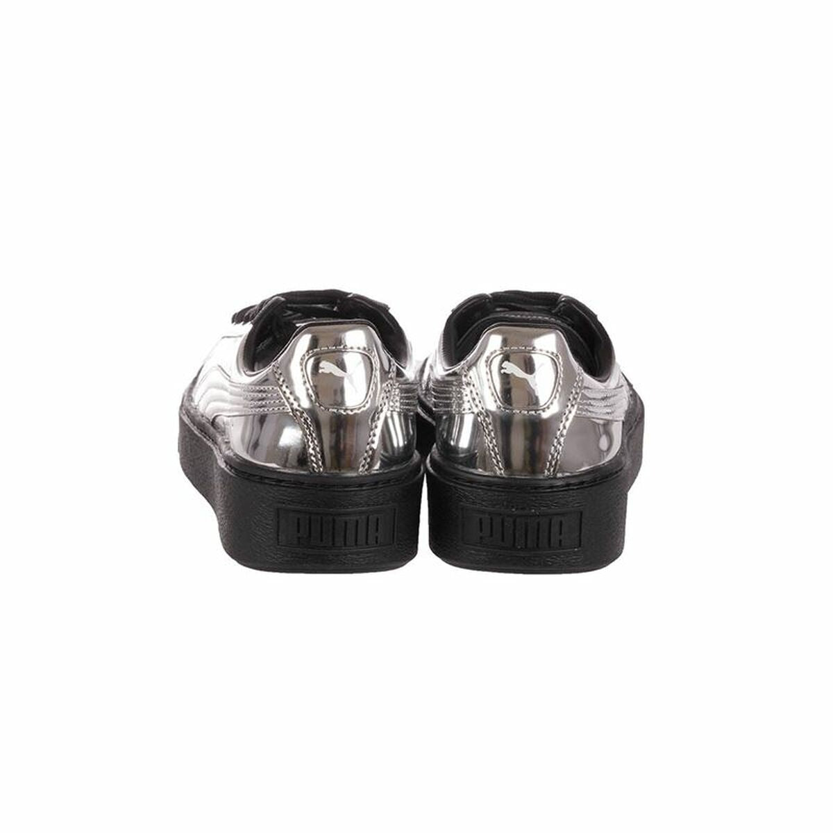 Sportschoenen voor Dames Puma Basket Platform Metallic Lichtgrijs