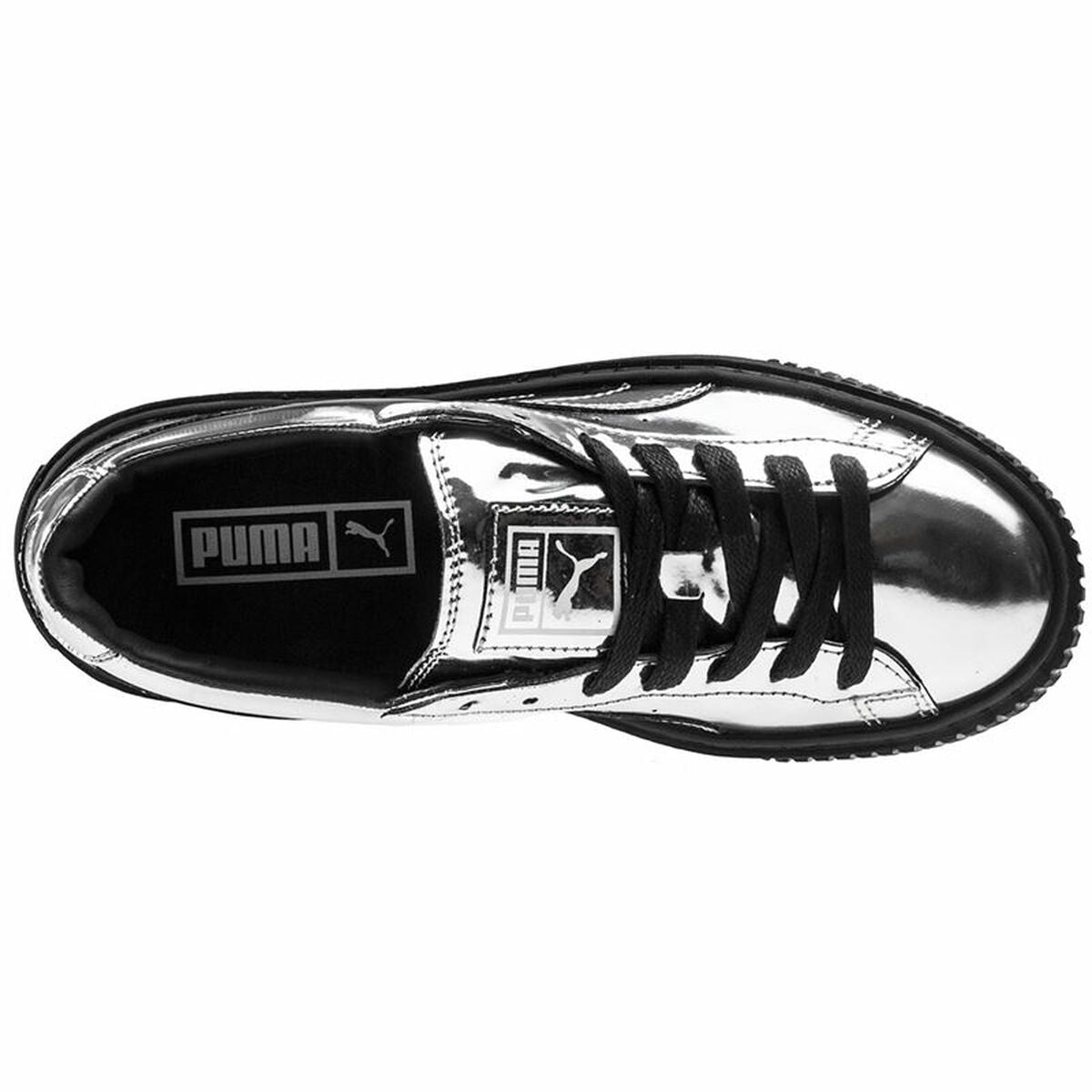 Sportschoenen voor Dames Puma Basket Platform Metallic Lichtgrijs