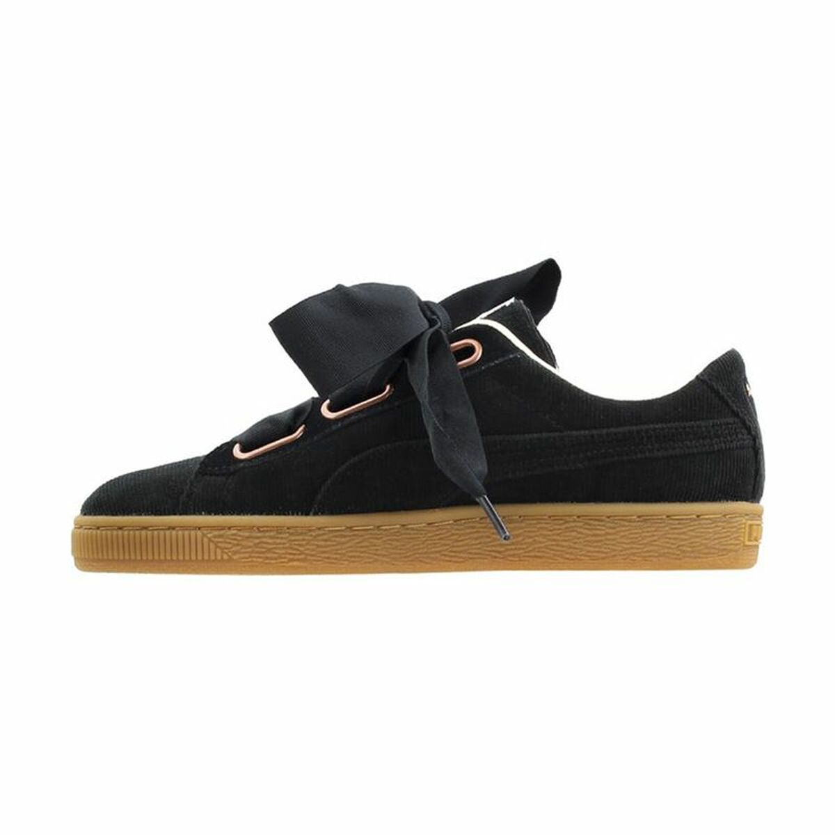Sportschoenen voor Dames Puma Basket Heart Corduroy Zwart