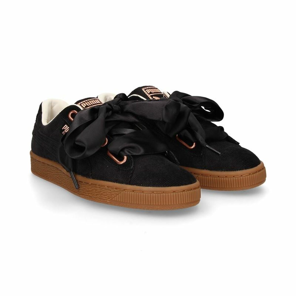 Sportschoenen voor Dames Puma Basket Heart Corduroy Zwart