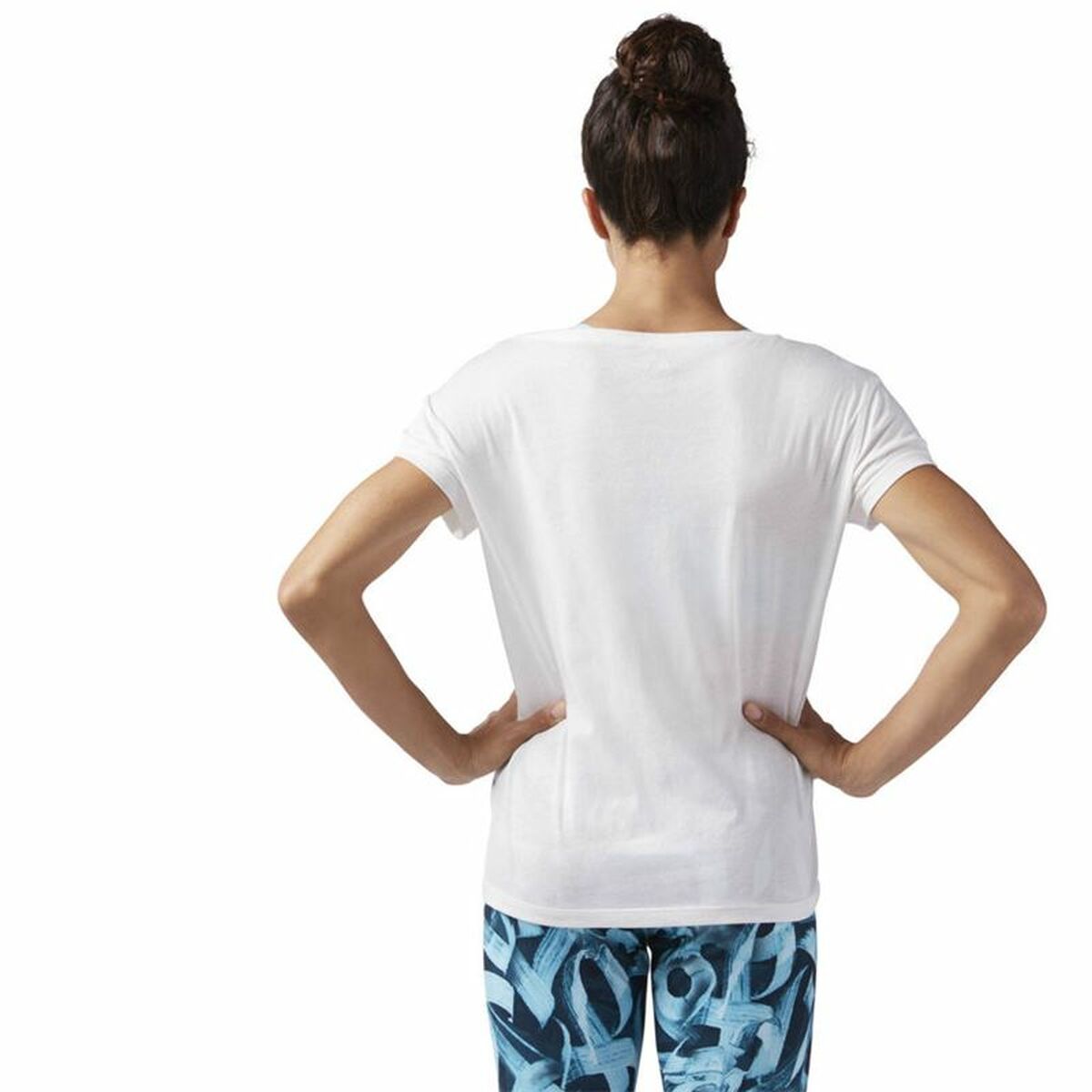 Dames-T-Shirt met Korte Mouwen Reebok Floral Easy Crossfit Wit