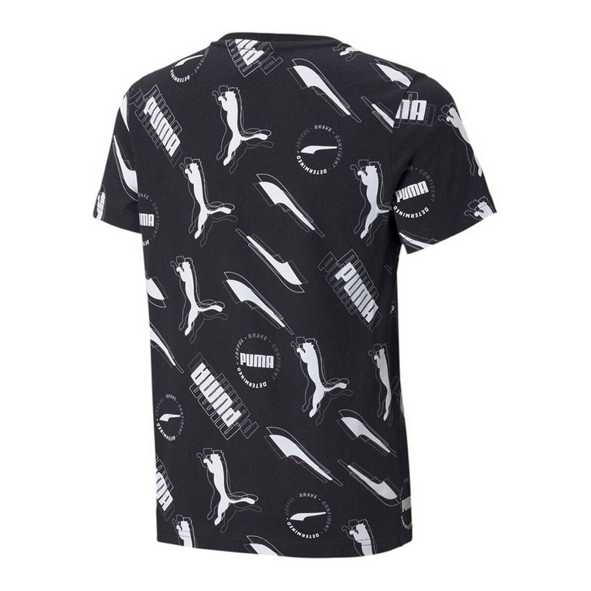 T-Shirt met Korte Mouwen voor kinderen Puma AOP Zwart