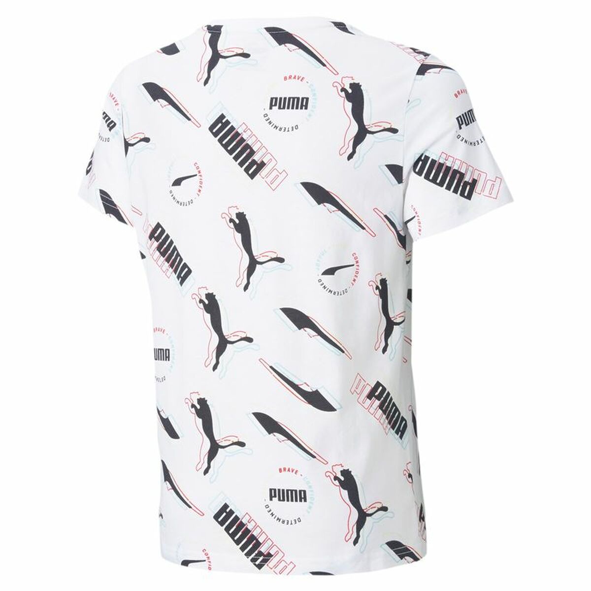 T-Shirt met Korte Mouwen voor kinderen Puma AOP Wit