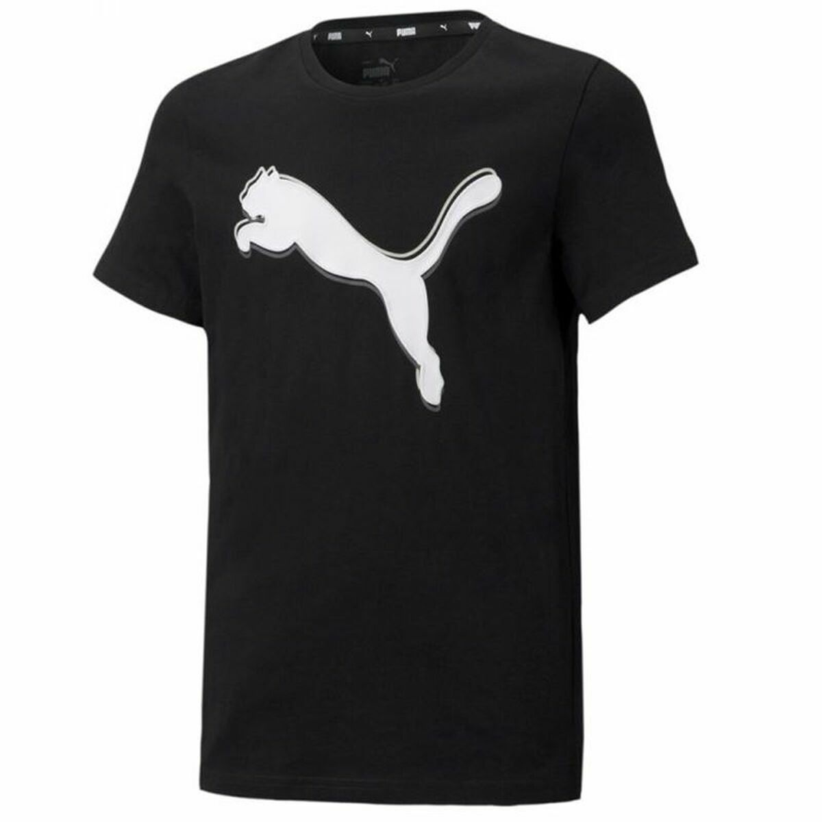 T-Shirt met Korte Mouwen voor kinderen Puma Graphic Zwart