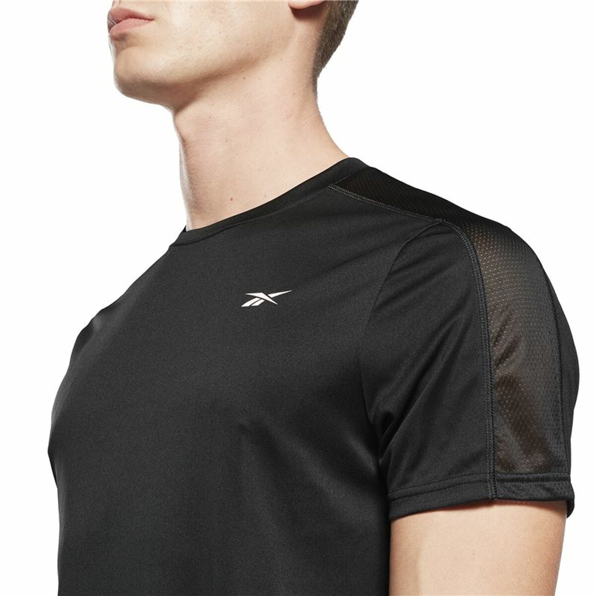Heren-T-Shirt met Korte Mouwen Reebok Workout Ready Tech Zwart