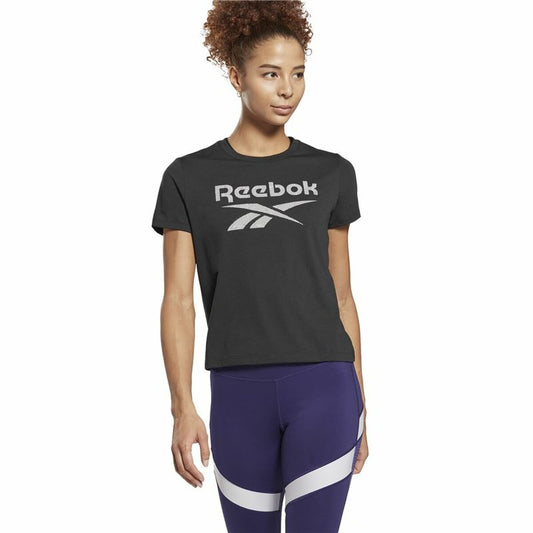 Dames-T-Shirt met Korte Mouwen Reebok Workout Ready Supremium Zwart