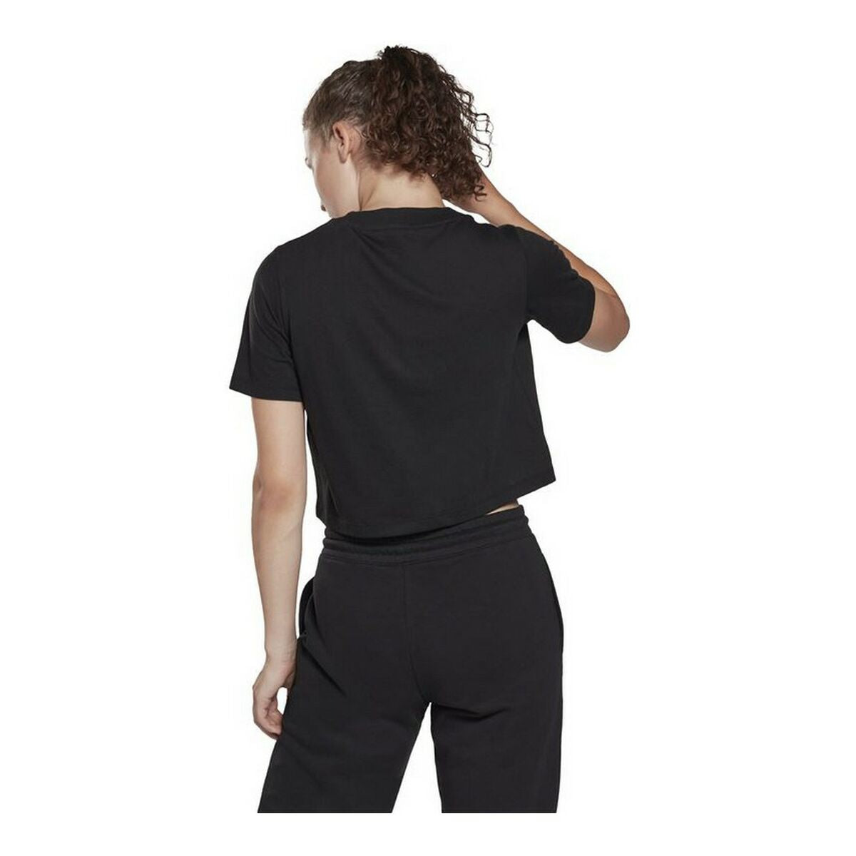 Dames-T-Shirt met Korte Mouwen Reebok Cropped Identity Zwart