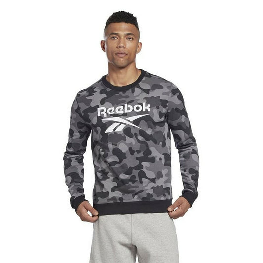 Herensweater zonder Capuchon Reebok Camo Zwart