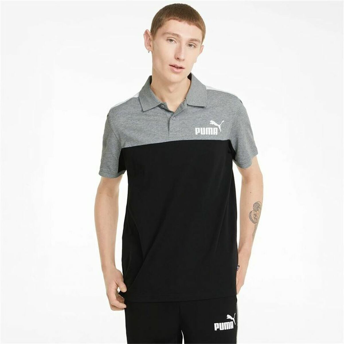 Heren-T-Shirt met Korte Mouwen Puma Essentials+ Block M