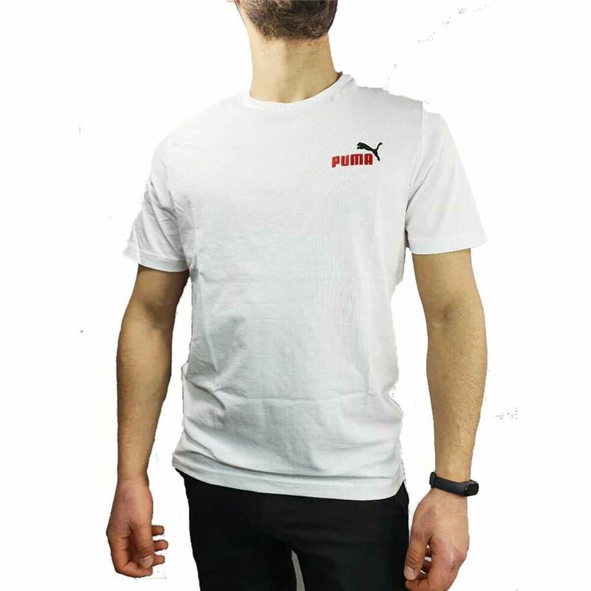 Sport T-shirt Korte Mouwen Puma Essentials+ Embroidery M Wit