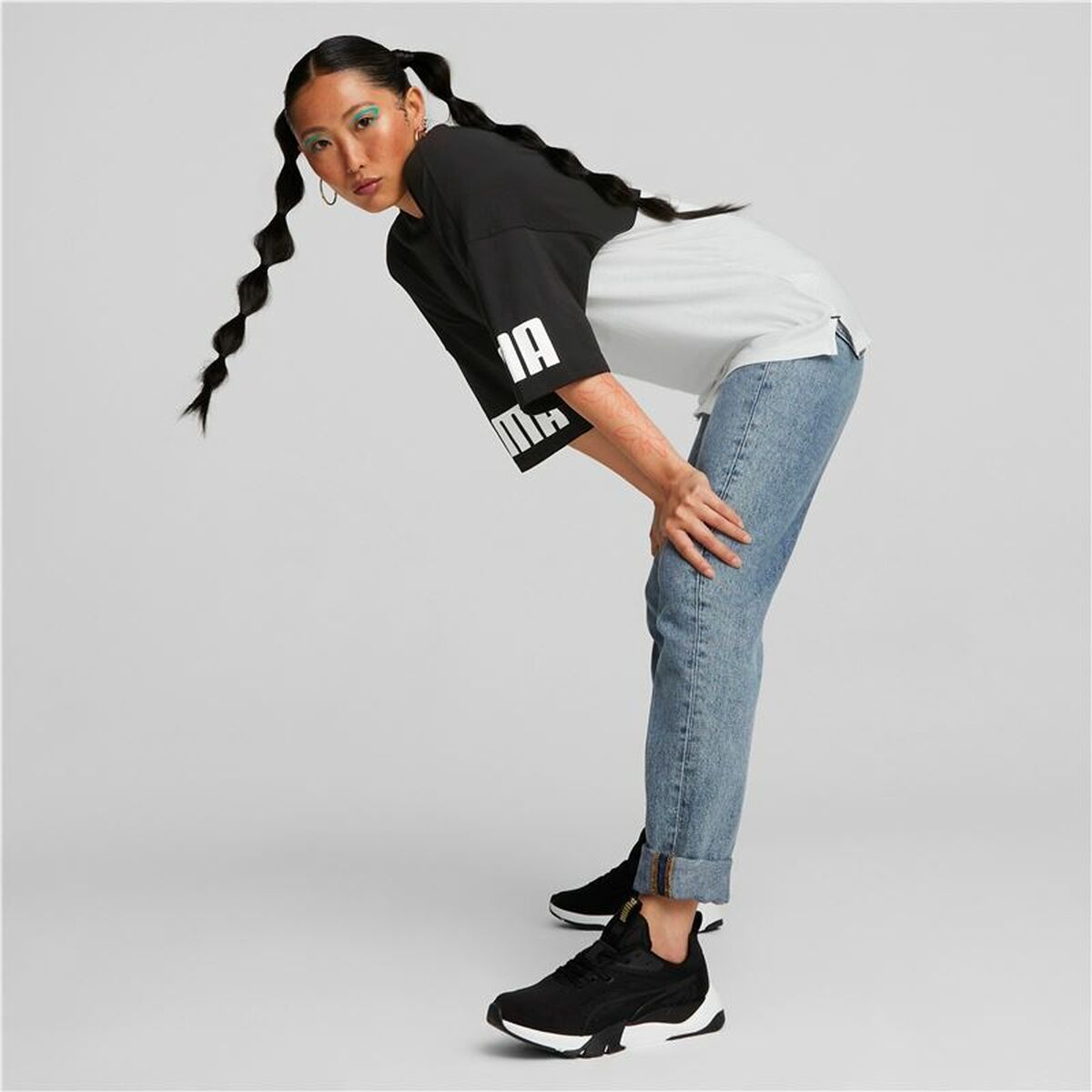 Shirt Puma Power Colorblock Wit Zwart