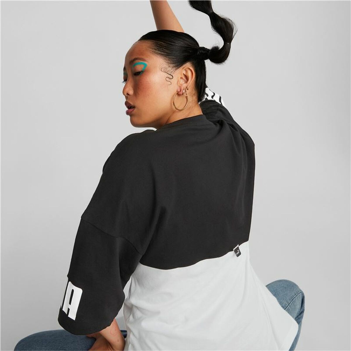 Shirt Puma Power Colorblock Wit Zwart