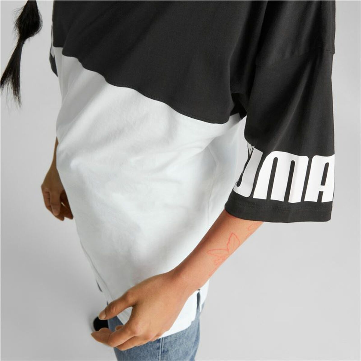 Shirt Puma Power Colorblock Wit Zwart