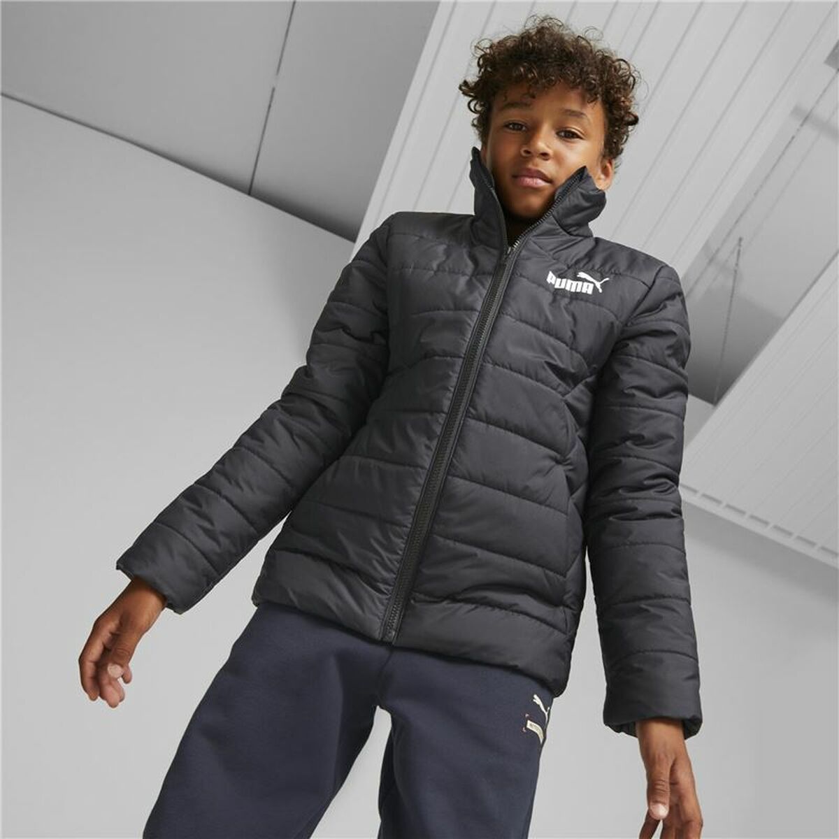 Jas Kinderen Puma Essentials Padded Zwart