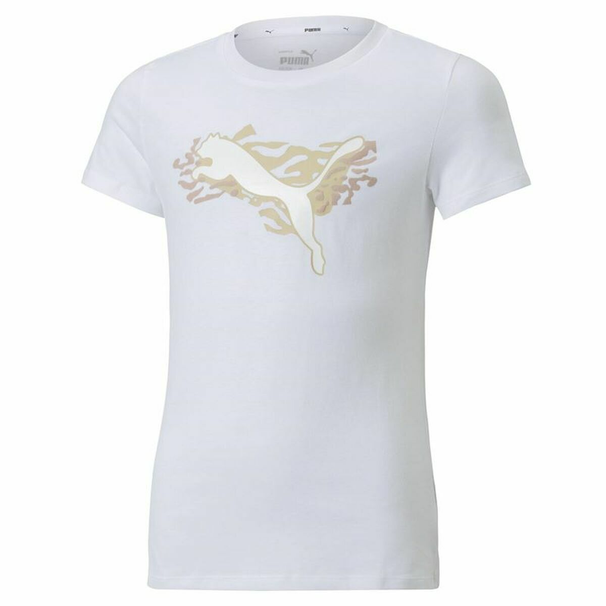 T-Shirt met Korte Mouwen voor kinderen Puma Alpha Wit