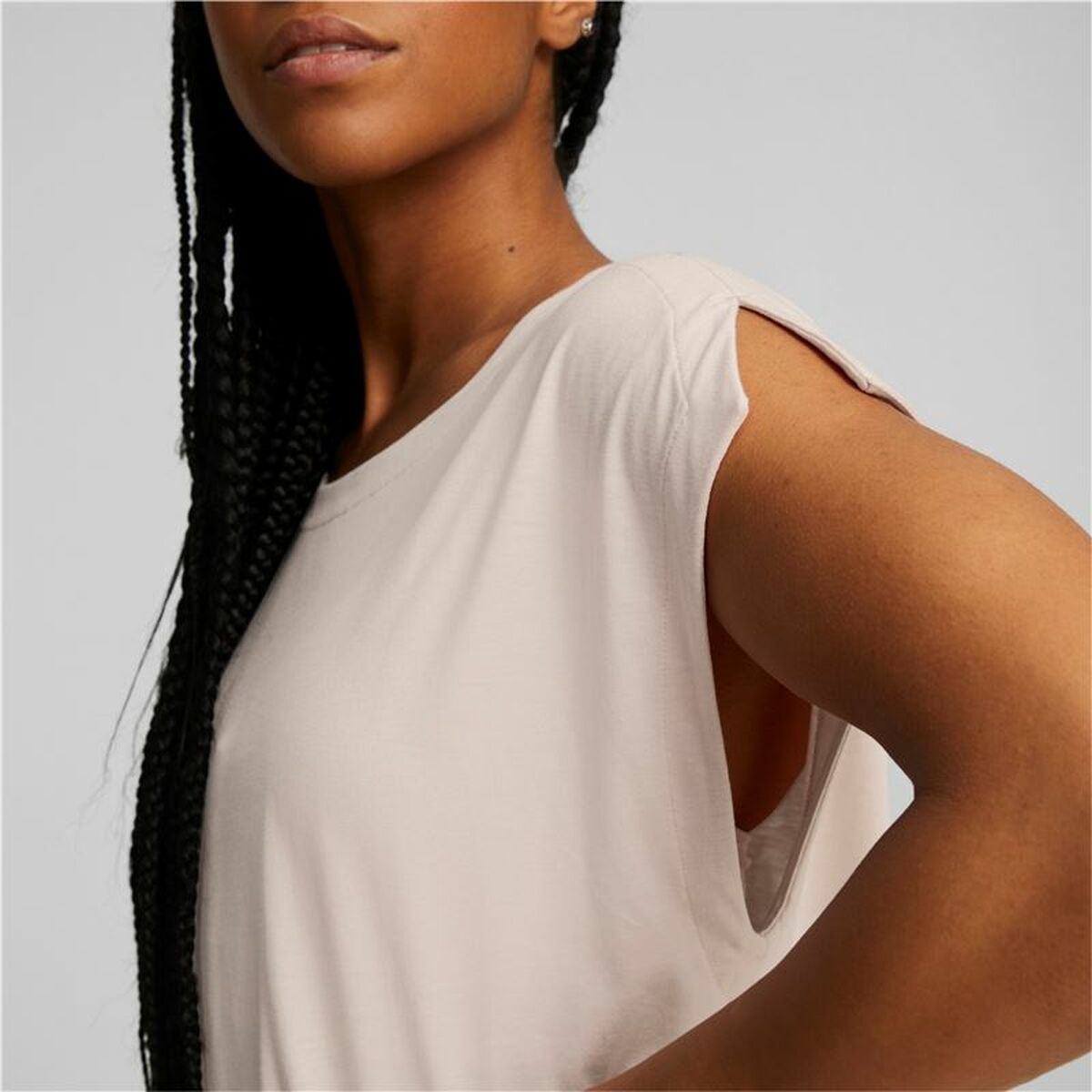 Dames-T-Shirt met Korte Mouwen Puma Studio Foundation Beige Licht Roze