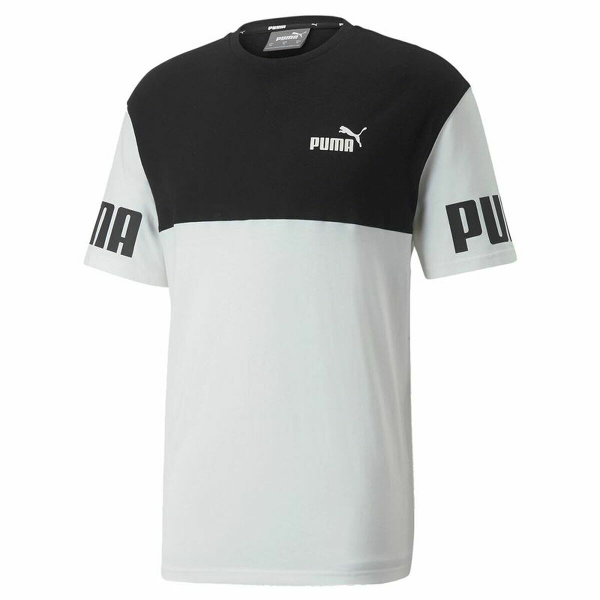 Sport T-shirt Korte Mouwen Puma Power Colorblock Zwart Mannen