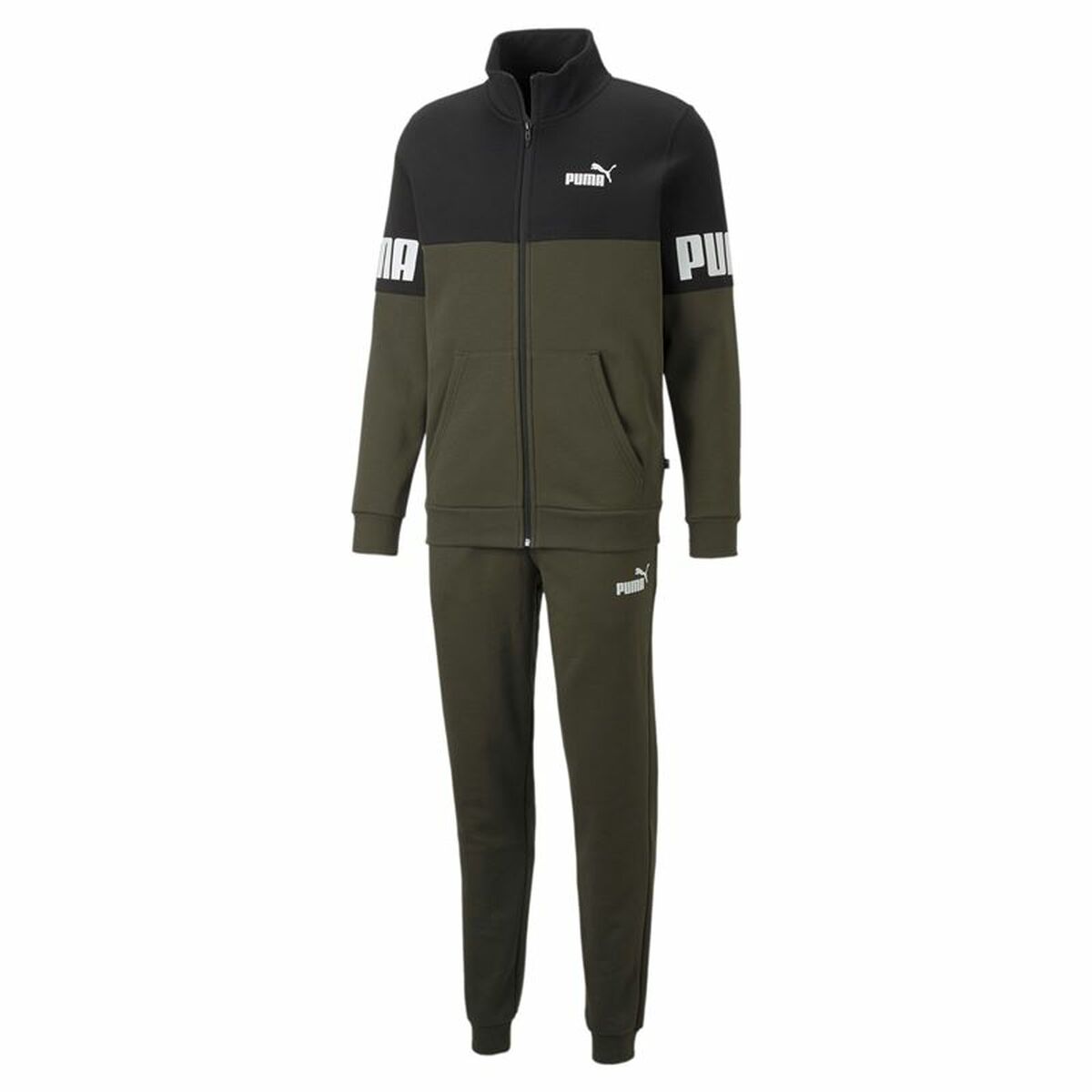 Trainingspak voor Volwassenen Puma Power Colorblock Donkergroen