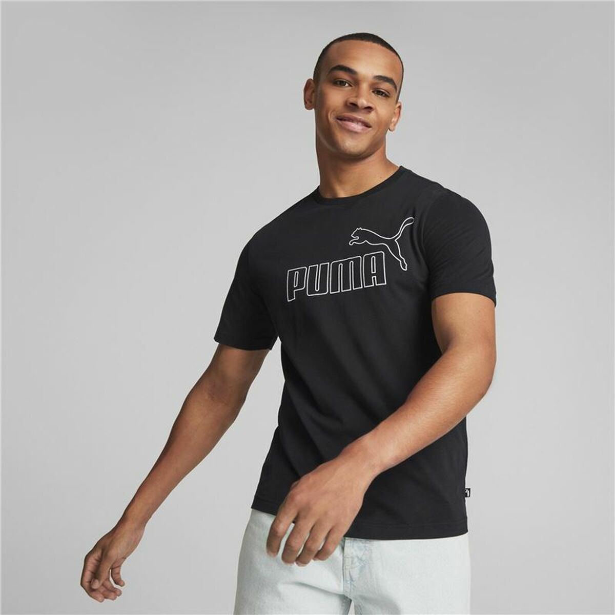 Heren-T-Shirt met Korte Mouwen Puma Essentials Elevated Zwart