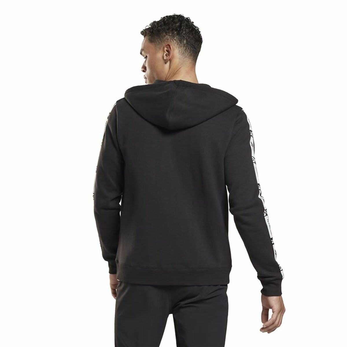 Heren Sportjas Reebok Identity Tape FZ Zwart