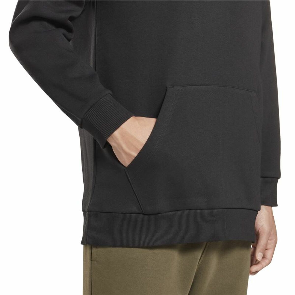 Herenhoodie Reebok Left Chest Logo Zwart