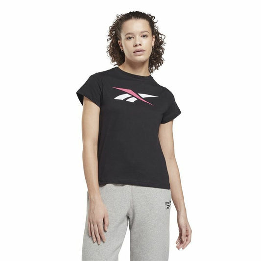 Dames-T-Shirt met Korte Mouwen Reebok Vector Zwart