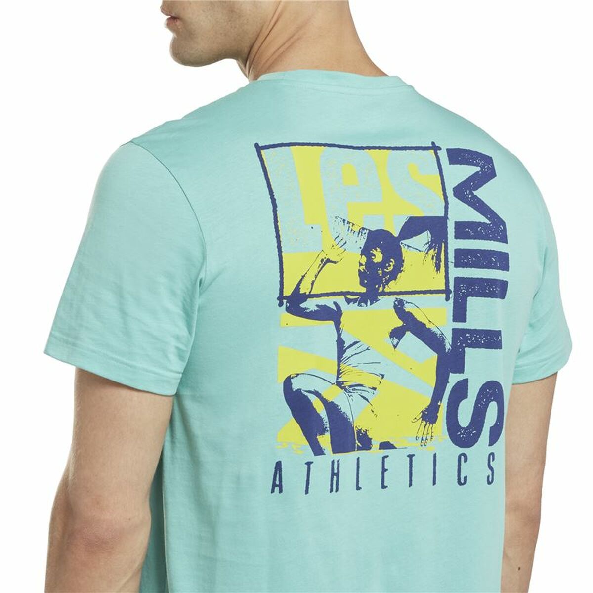 Heren-T-Shirt met Korte Mouwen Reebok Graphic Les Mills® Aquamarijn